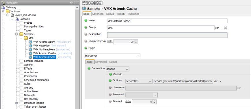 VMX Connection - Sampler Configuration