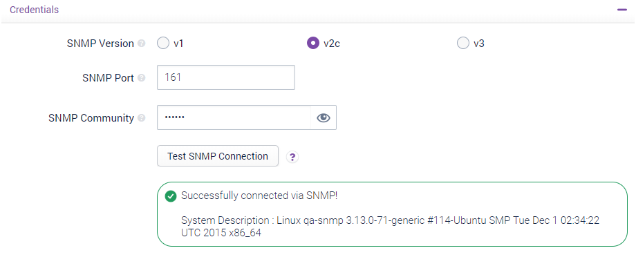 SNMP Credentials