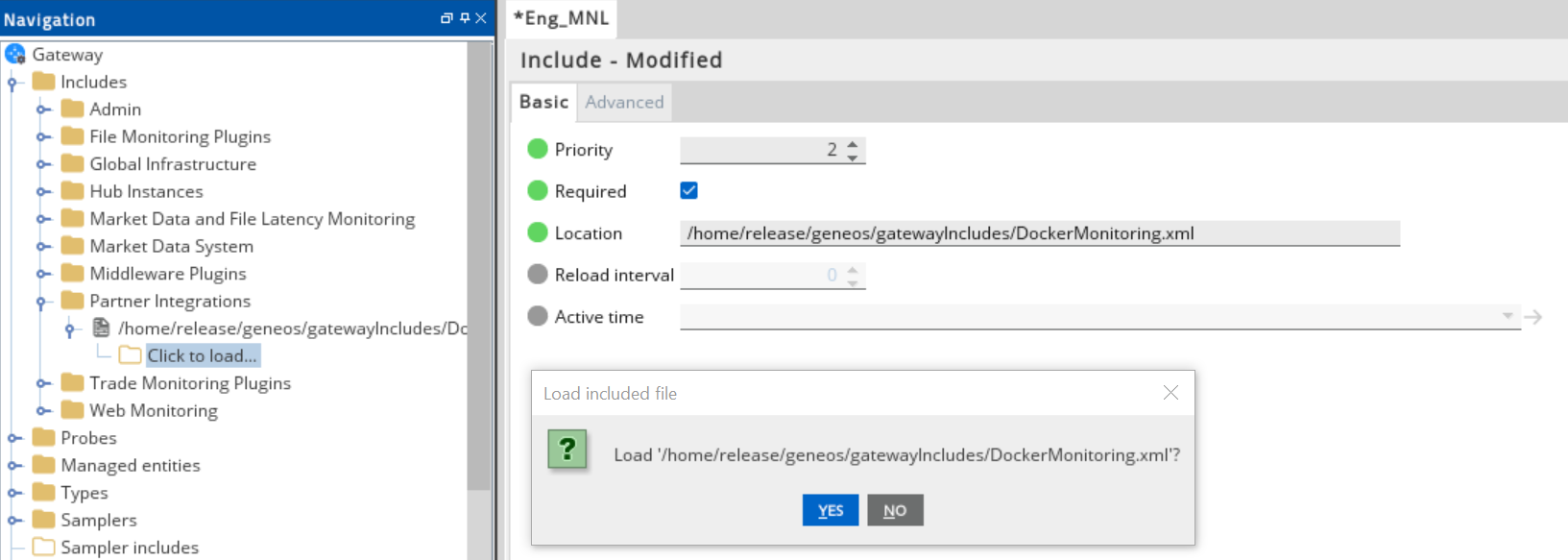 Loading the Docker Monitoring integration file