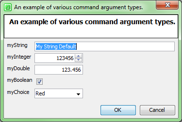 Commands CmdArgs Dialog