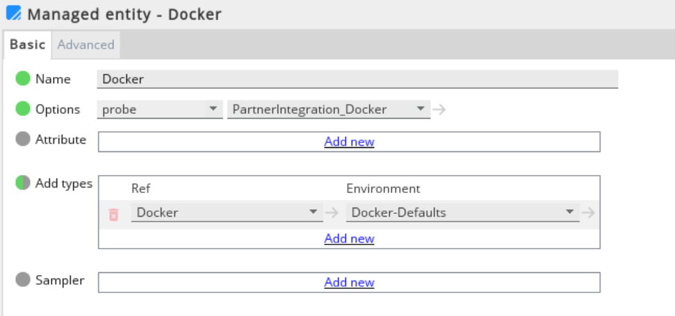 Adding a managed entity for Docker