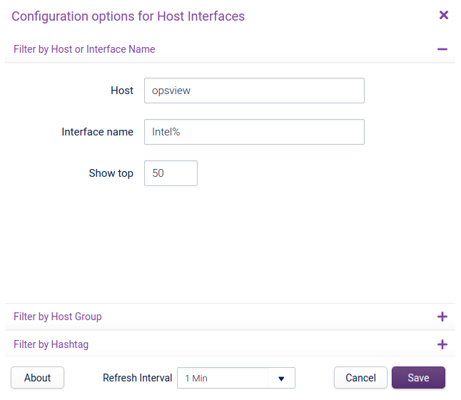 Host Interfaces configuration options