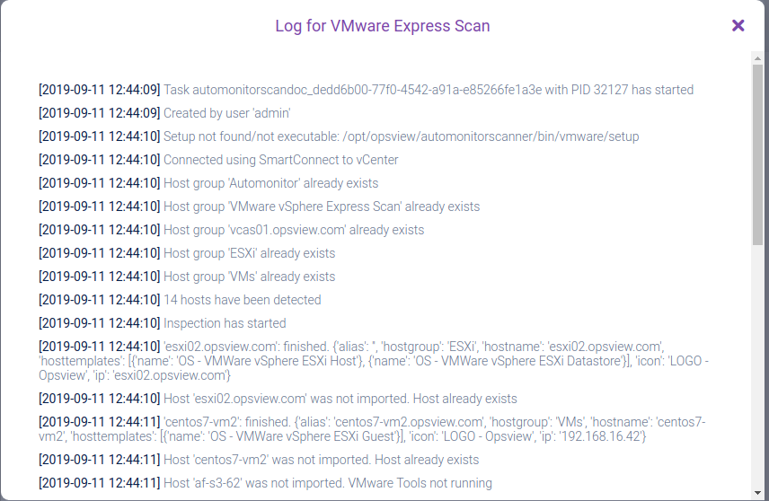 VMware logs