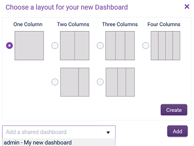 Choose a layout for dashboard