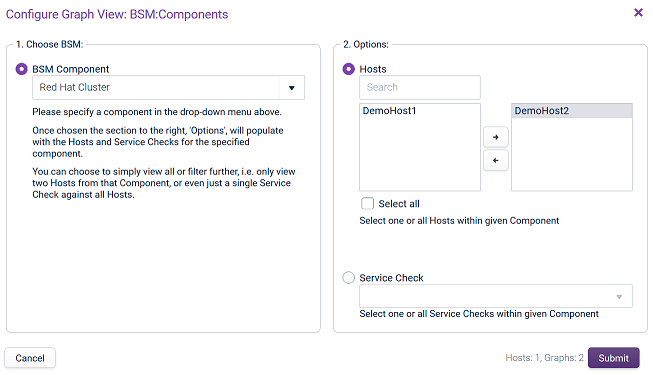 Configure BSM Components view