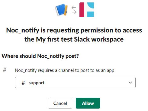 Permission to access Slack workspace
