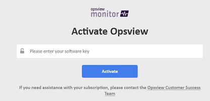 Activate Opsview screen