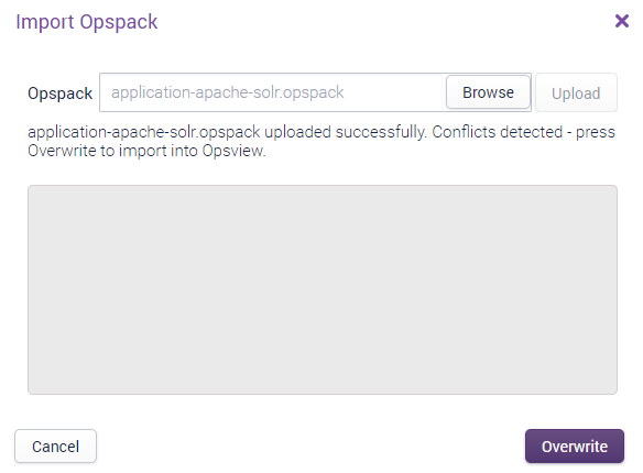 Import Opspack Overwrite option