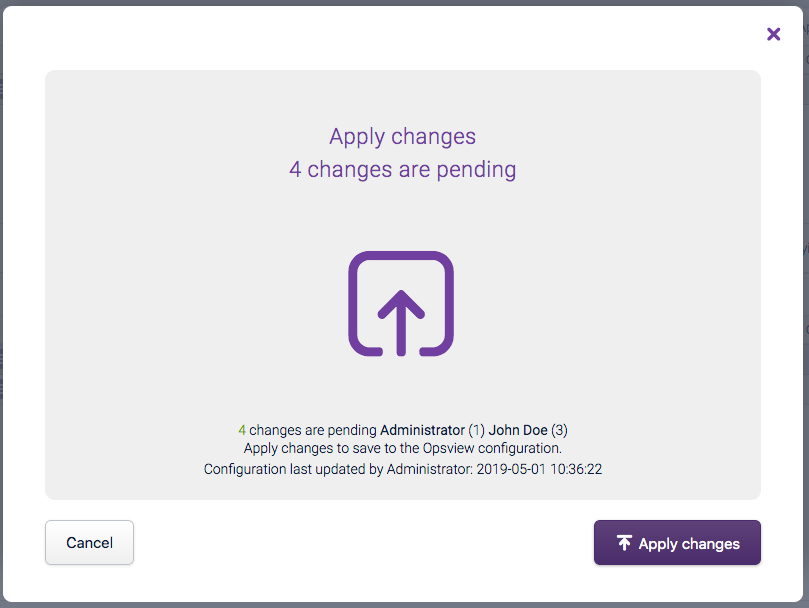 Apply Changes window