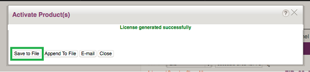 License generated successfully