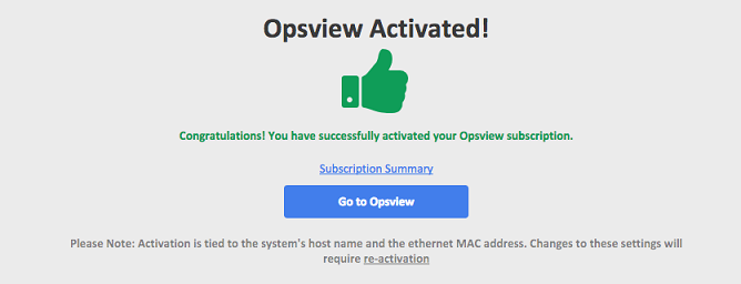 Opsview activated