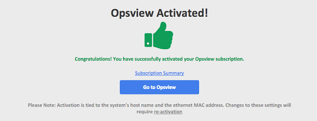 Opsview activated