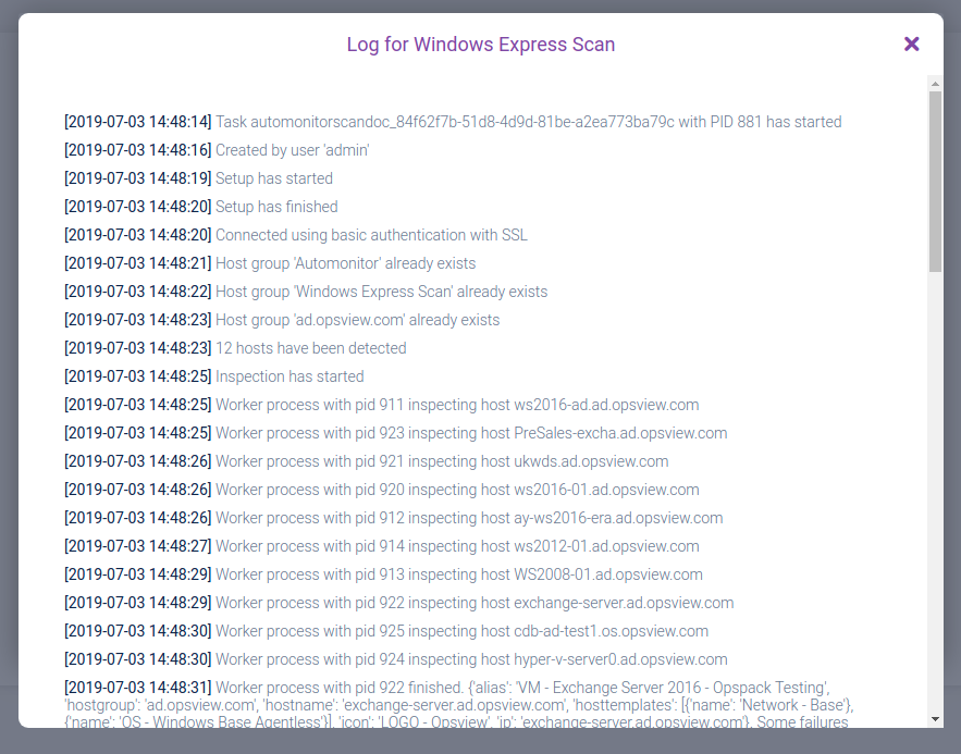 Log for Windows Express Scan